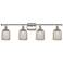 Ballston Bridal Veil 4 Light 35" Bath Vanity Polished Nickel Mercury Shade
