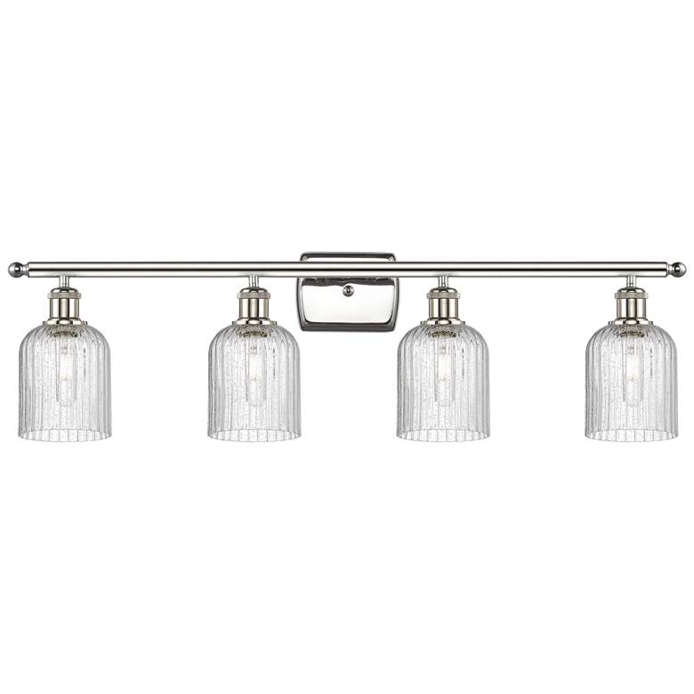 Image 1 Ballston Bridal Veil 4 Light 35" Bath Vanity Polished Nickel Seedy Shade