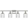 Ballston Bridal Veil 4 Light 35" Bath Vanity Polished Nickel Seedy Shade
