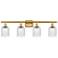 Ballston Bridal Veil 4 Light 35" Bath Vanity Satin Gold Seedy Shade