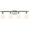 Ballston Bridal Veil 4 Light 35" Bath Vanity Satin Nickel Gloss White Shade