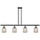 Ballston Bridal Veil 4 Light 48" Stem Hung Island Light Black Brass Mercury