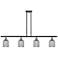 Ballston Bridal Veil 4 Light 48" Stem Hung Island Light Black Brass & Smoke