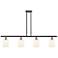 Ballston Bridal Veil 4 Light 48" Stem Hung Island Light Black Brass & White