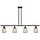 Ballston Bridal Veil 4 Light 48" Stem Hung Island Light Black Mercury Shade