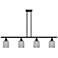Ballston Bridal Veil 4 Light 48" Stem Hung Island Light Black & Smoke Shade