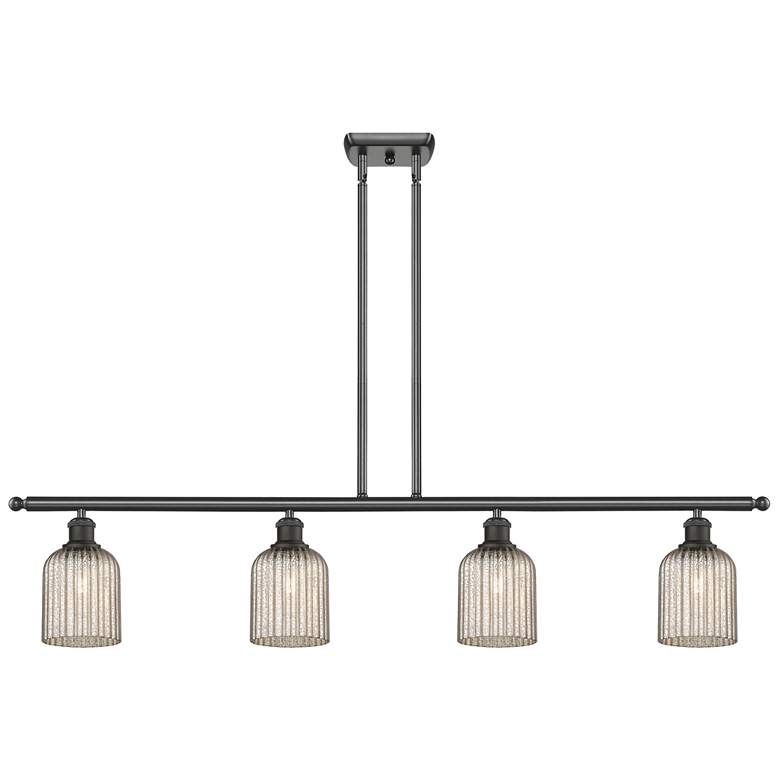 Image 1 Ballston Bridal Veil 4 Light 48" Stem Hung Island Light Bronze & Mercury