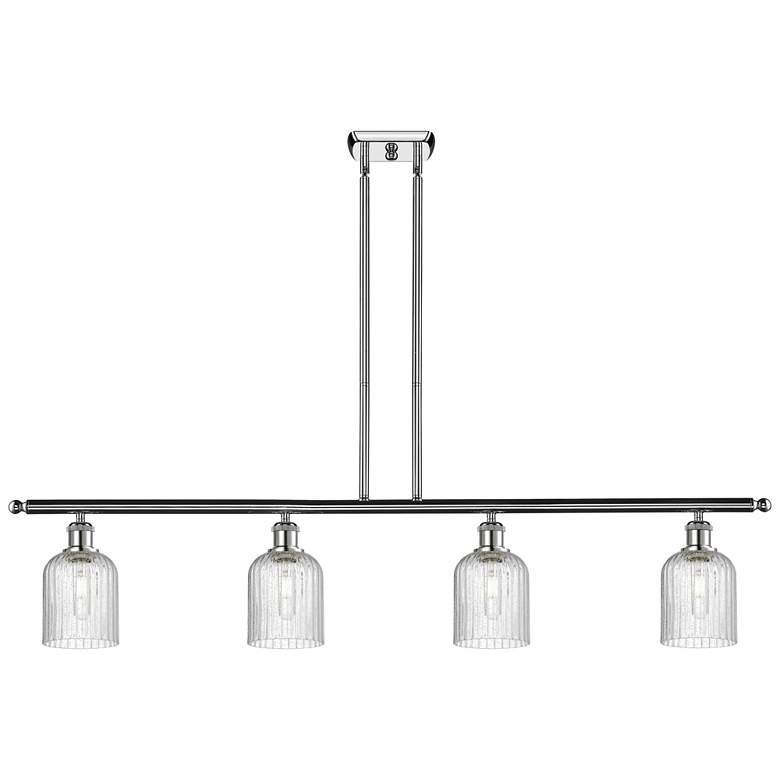 Image 1 Ballston Bridal Veil 4 Light 48" Stem Hung Island Light Chrome Seedy Shade