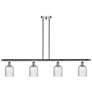 Ballston Bridal Veil 4 Light 48" Stem Hung Island Light Chrome Seedy Shade