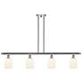 Ballston Bridal Veil 4 Light 48" Stem Hung Island Light Chrome White Shade