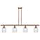 Ballston Bridal Veil 4 Light 48" Stem Hung Island Light Copper Seedy Shade