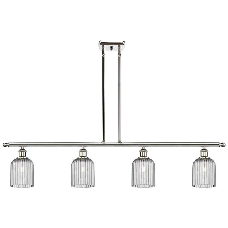 Image 1 Ballston Bridal Veil 4 Light 48" Stem Hung Island Light Nickel & Smoke
