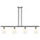 Ballston Bridal Veil 4 Light 48" Stem Hung Island Light Satin Nickel White
