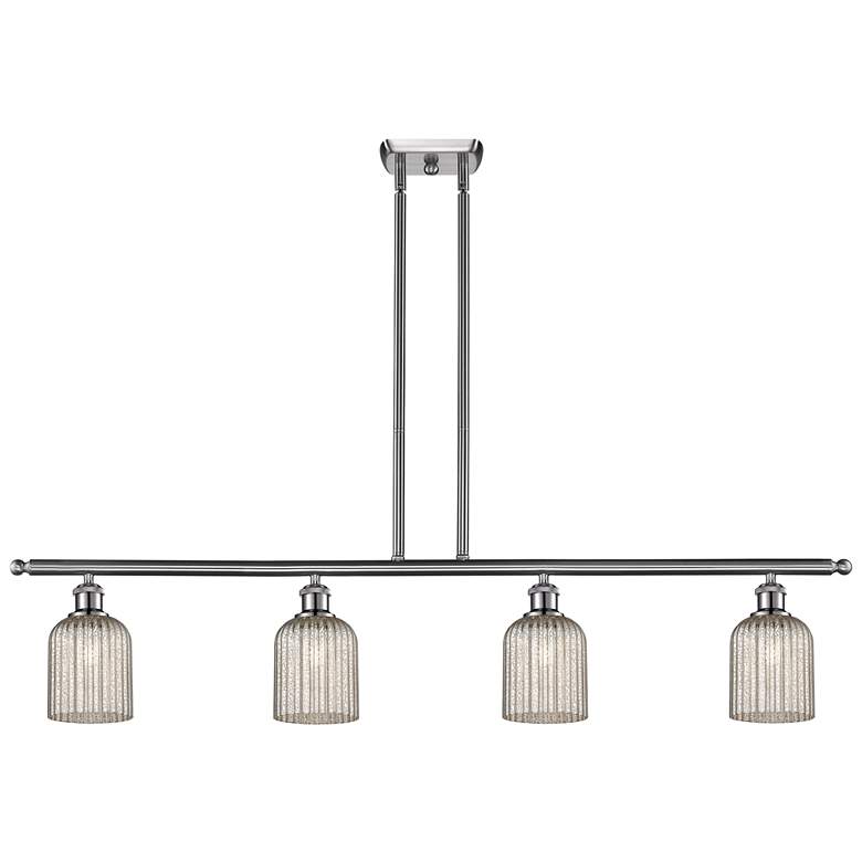 Image 1 Ballston Bridal Veil 4 Light 48" Stem Hung Island Light Satin Nickel