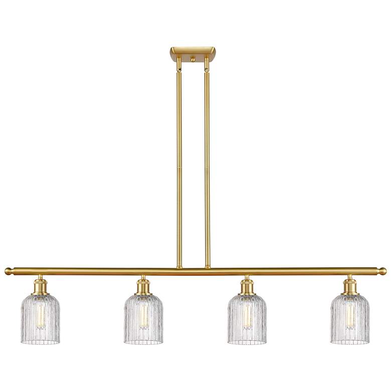 Image 1 Ballston Bridal Veil 48"W 4-Light Gold Stem Island Light w/ Clear Shad