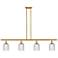 Ballston Bridal Veil 48"W 4-Light Gold Stem Island Light w/ Clear Shad