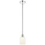Ballston Bridal Veil 5" Cord Hung Mini Pendant Black Brass Gloss White