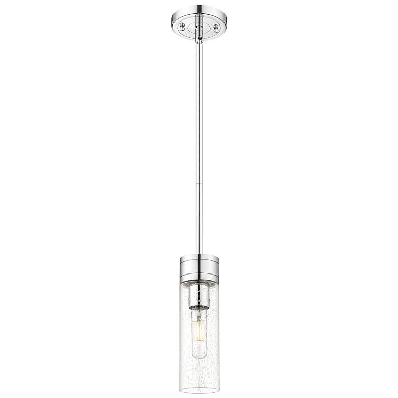 Image 1 Ballston Bridal Veil 5" Cord Hung Mini Pendant Black Brass Light Smoke