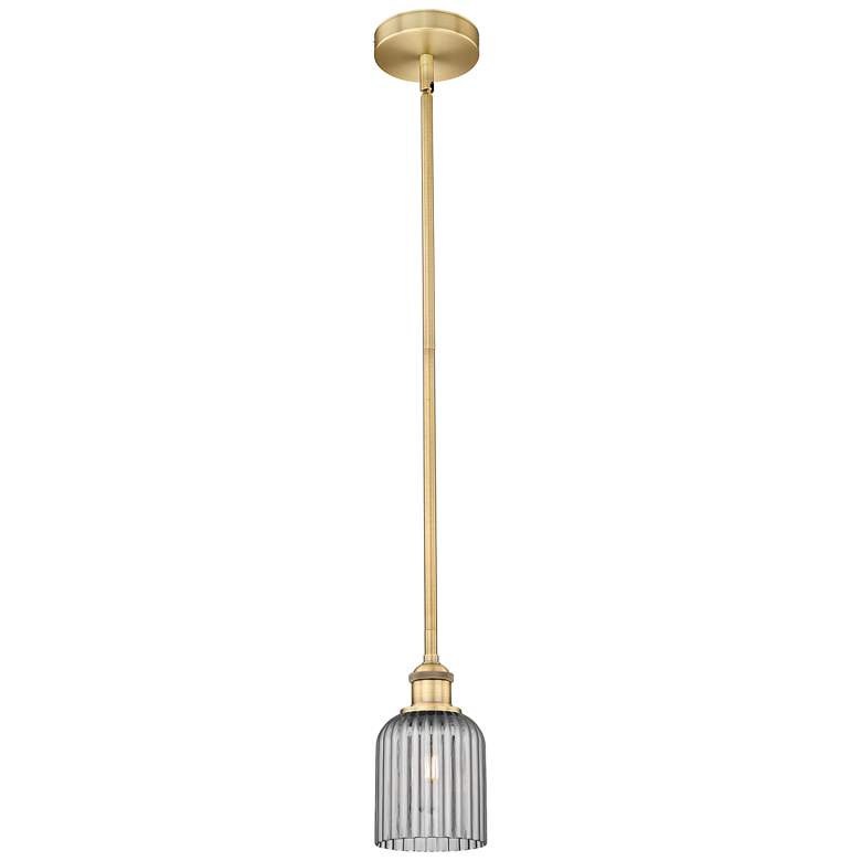 Image 1 Ballston Bridal Veil 5" Cord Hung Mini Pendant Bronze Gloss White
