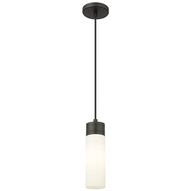 Image 1 Ballston Bridal Veil 5" Cord Hung Mini Pendant Brushed Brass Gloss White
