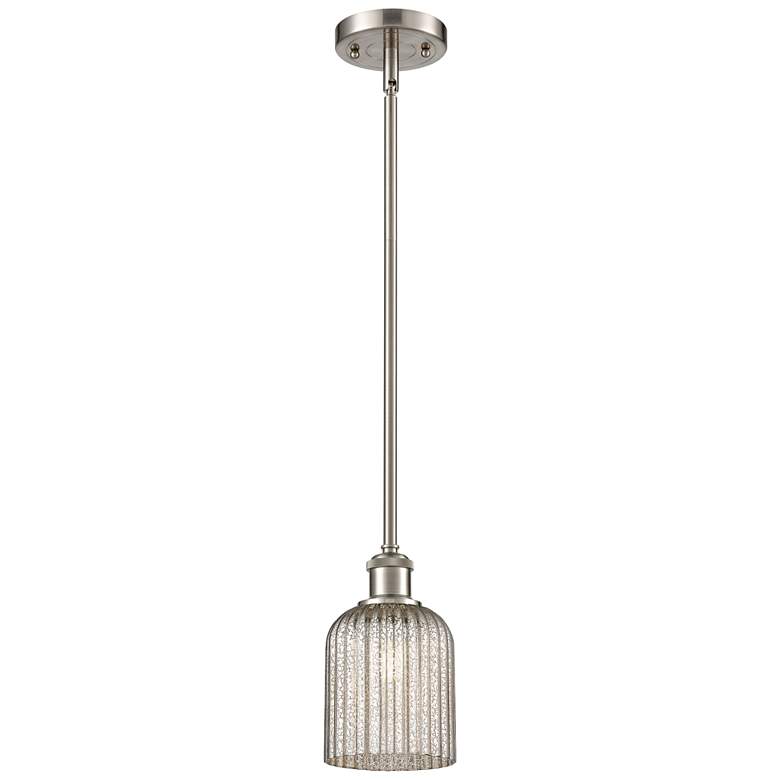 Image 1 Ballston Bridal Veil 5" Cord Hung Mini Pendant Brushed Brass Light Smoke