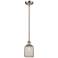 Ballston Bridal Veil 5" Cord Hung Mini Pendant Brushed Brass Light Smoke