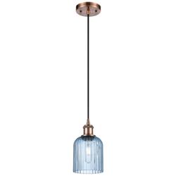 Ballston Bridal Veil 5" Cord Hung Mini Pendant Polished Nickel Gloss White