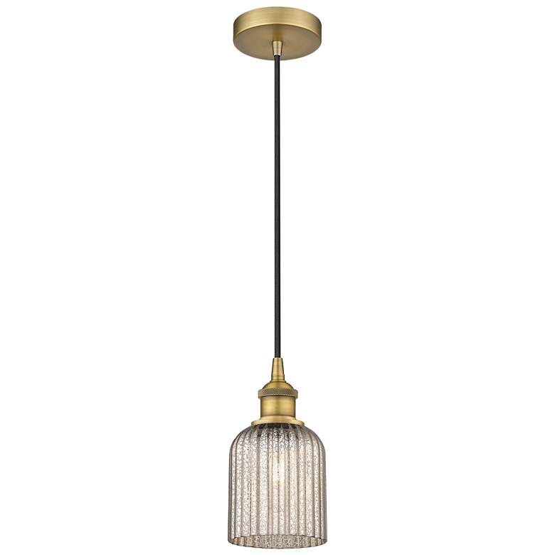 Image 1 Ballston Bridal Veil 5" Cord Hung Mini Pendant Polished Nickel Seedy