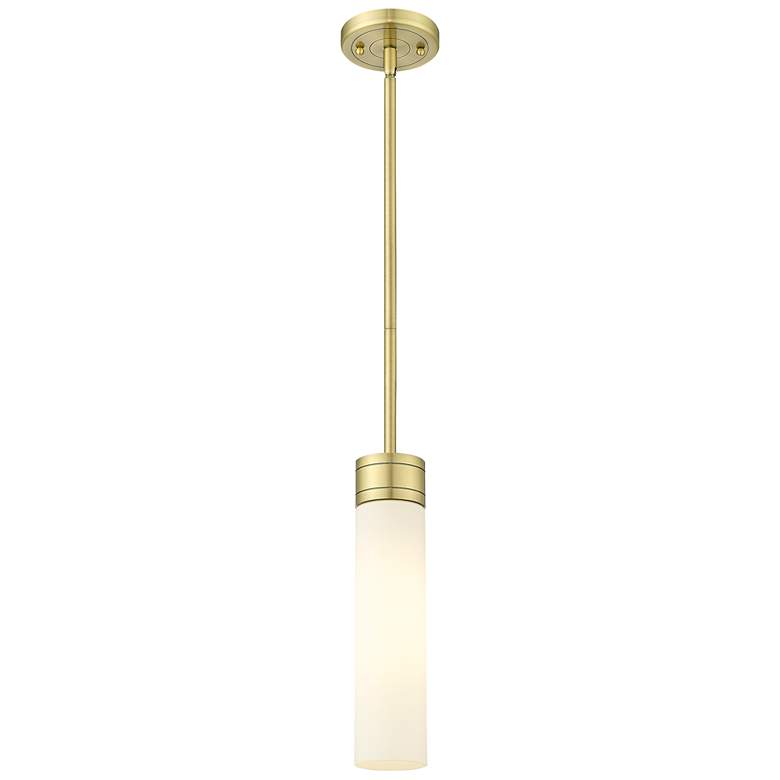 Image 1 Ballston Bridal Veil 5" Cord Hung Mini Pendant Satin Gold Gloss White