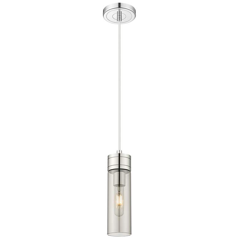 Image 1 Ballston Bridal Veil 5" Cord Hung Mini Pendant Satin Gold Light Smoke