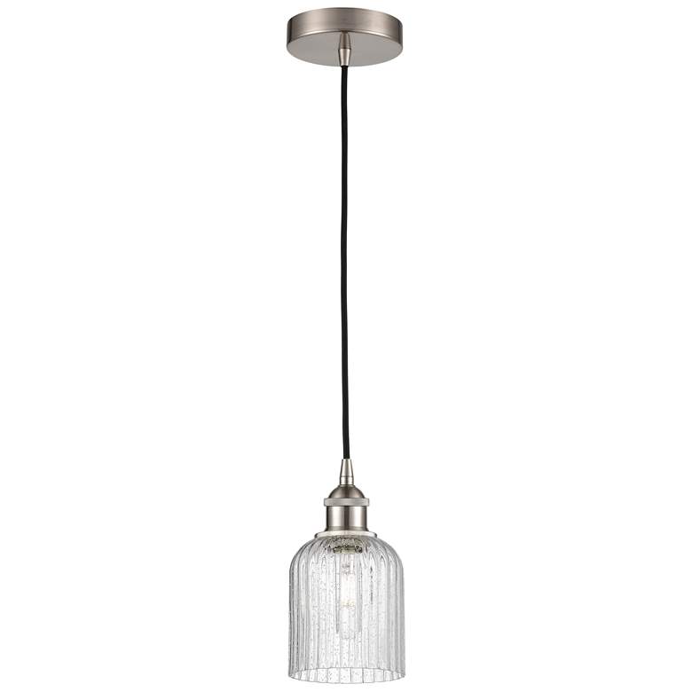 Image 1 Ballston Bridal Veil 5" Cord Hung Mini Pendant Satin Nickel Mercury