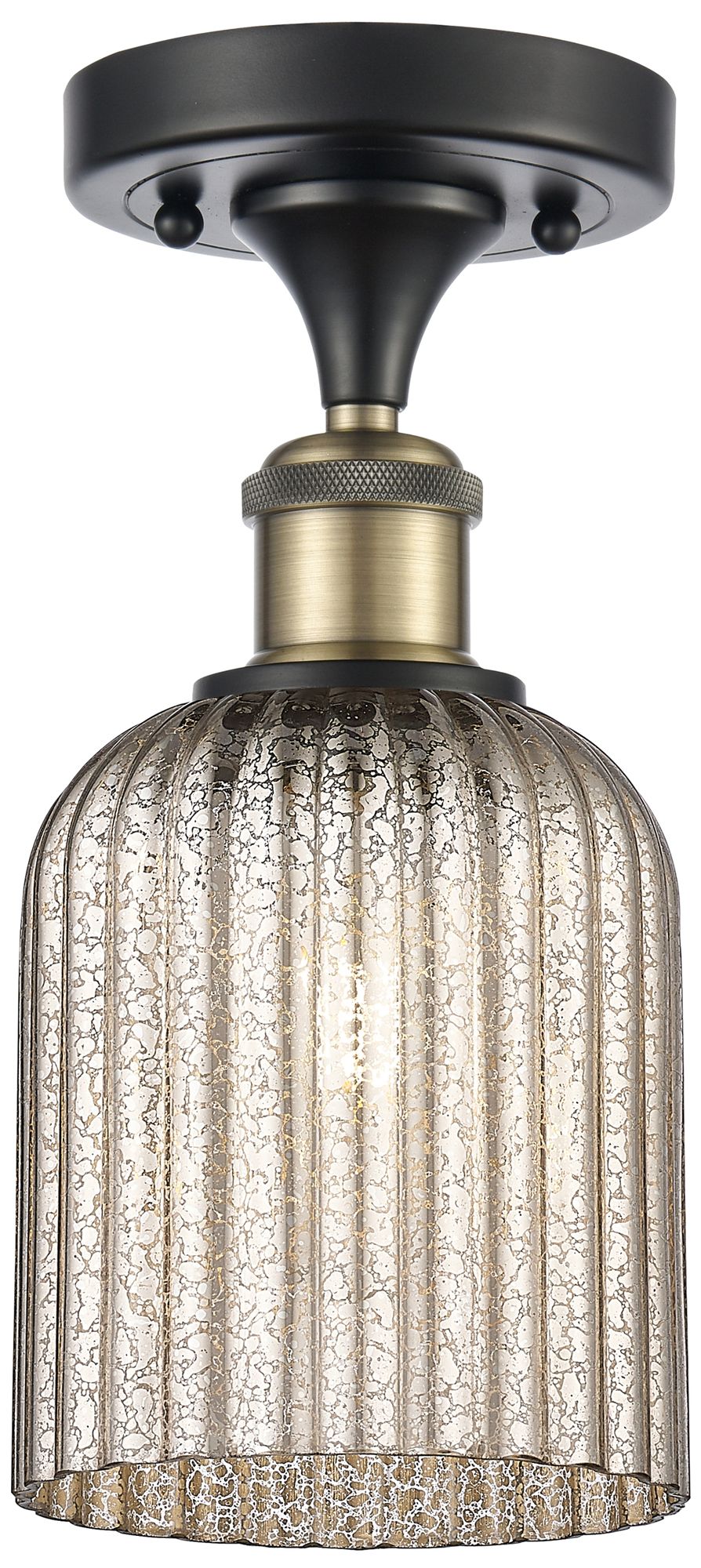 Ballston Bridal Veil 5" Semi-Flush Mount Black Antique Brass Mercury S