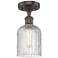 Ballston Bridal Veil 5"W Oil Rubbed Bronze Semi-Flush Mount w/ Clear S