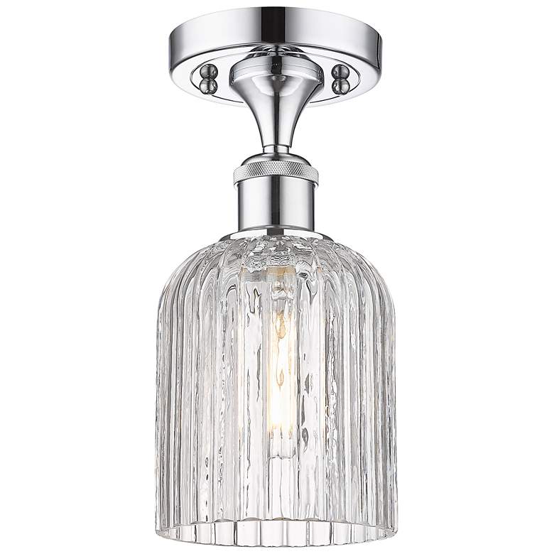 Image 1 Ballston Bridal Veil 5"W Polished Chrome Semi-Flush Mount w/ Clear Sha