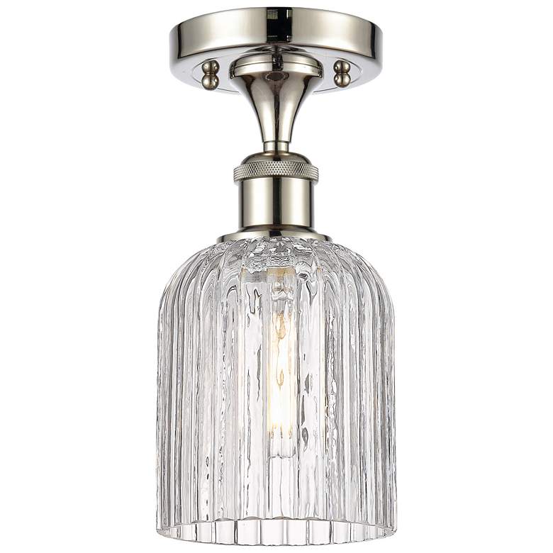 Image 1 Ballston Bridal Veil 5"W Polished Nickel Semi-Flush Mount w/ Clear Sha