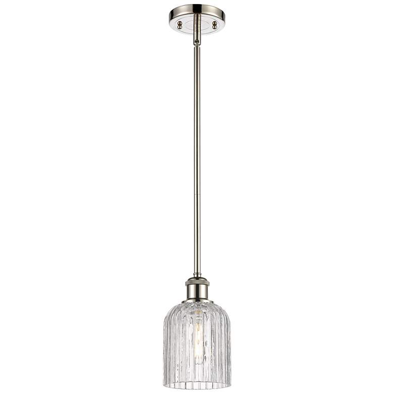 Image 1 Ballston Bridal Veil 5"W Polished Nickel Stem Mini Pendant w/ Clear Sh
