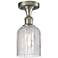 Ballston Bridal Veil 5"W Satin Nickel Semi-Flush Mount w/ Clear Shade