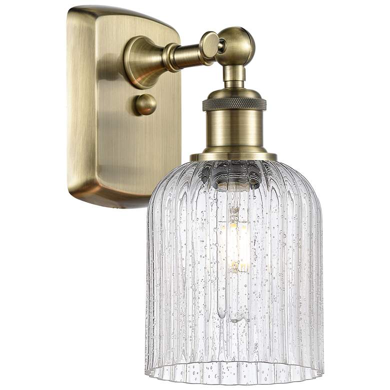 Image 1 Ballston Bridal Veil 5" Sconce Antique Brass Finish Seedy Shade