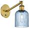 Ballston Bridal Veil 5" Sconce Arm Adjusts Up and Down Brass Blue Shade