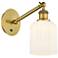 Ballston Bridal Veil 5" Sconce Arm Adjusts Up and Down Brass White Shade