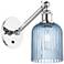 Ballston Bridal Veil 5" Sconce Arm Adjusts Up and Down Chrome Blue Shade