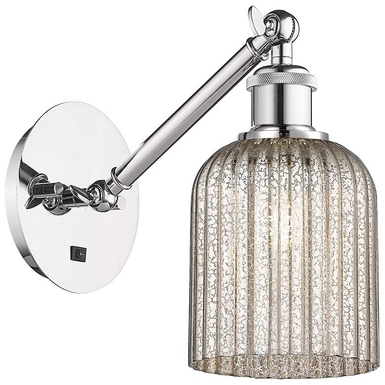 Image 1 Ballston Bridal Veil 5" Sconce Arm Adjusts Up and Down Chrome Mercury Shade