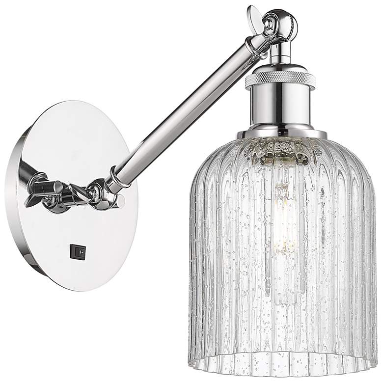 Image 1 Ballston Bridal Veil 5" Sconce Arm Adjusts Up and Down Chrome Seedy Shade