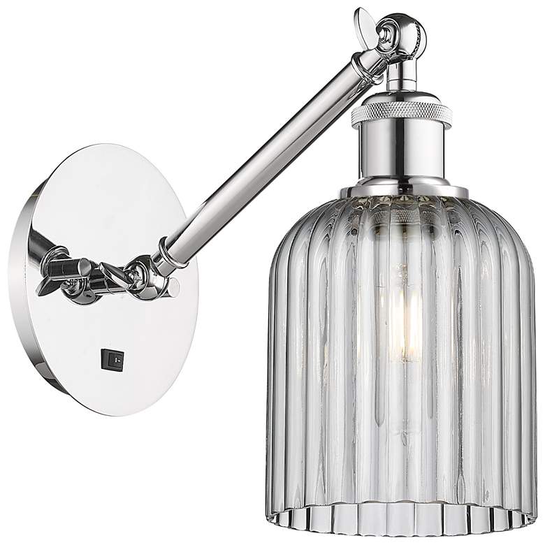 Image 1 Ballston Bridal Veil 5" Sconce Arm Adjusts Up and Down Chrome Smoke Shade