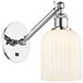 Ballston Bridal Veil 5" Sconce Arm Adjusts Up and Down Chrome White Shade