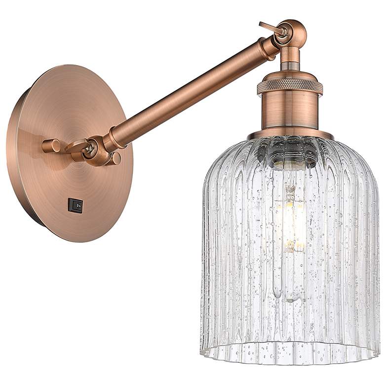 Image 1 Ballston Bridal Veil 5" Sconce Arm Adjusts Up and Down Copper Seedy Shade
