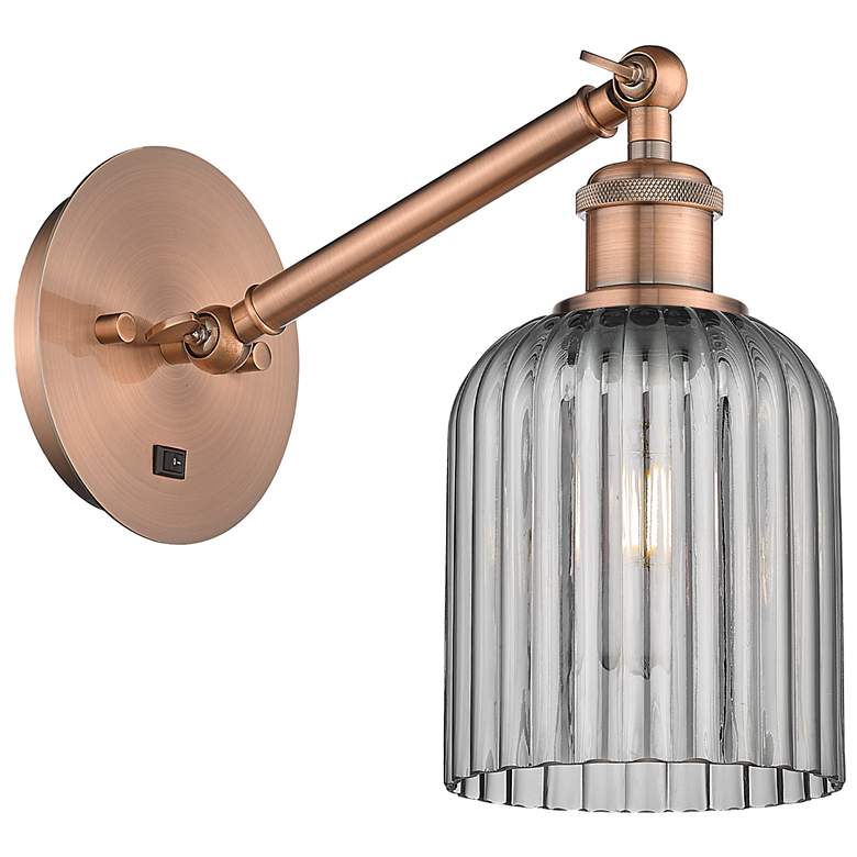 Image 1 Ballston Bridal Veil 5" Sconce Arm Adjusts Up and Down Copper Smoke Shade