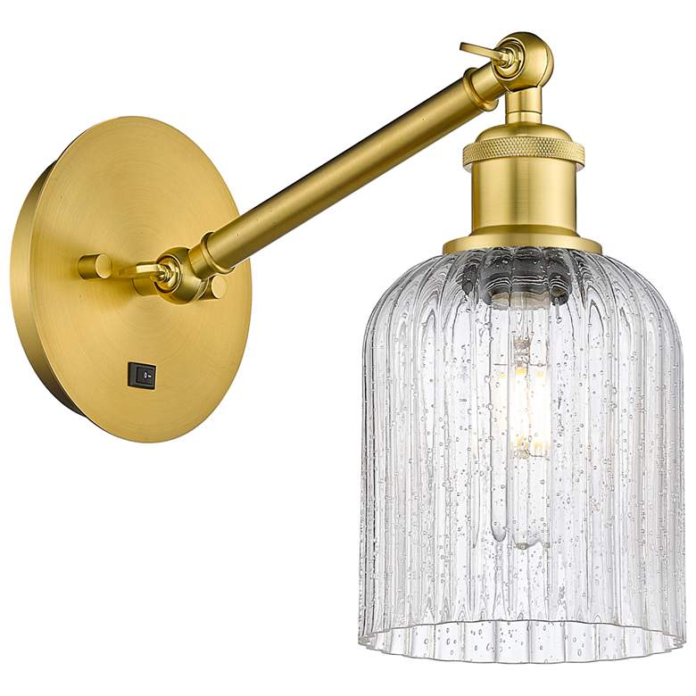 Image 1 Ballston Bridal Veil 5" Sconce Arm Adjusts Up and Down Gold Seedy Shade
