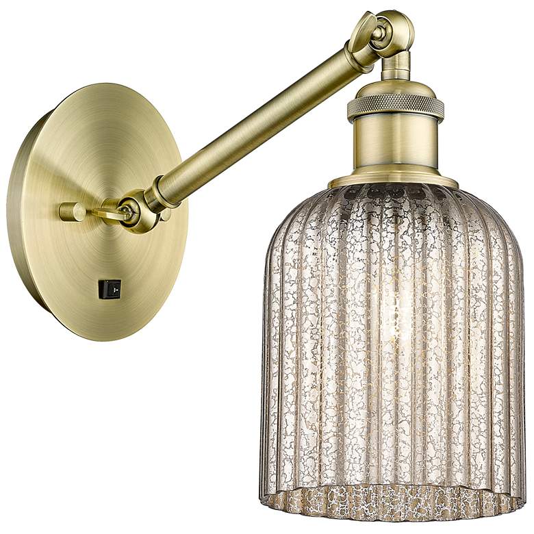 Image 1 Ballston Bridal Veil 5" Sconce Arm Adjusts Up & Down Antique Brass Mercury