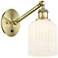 Ballston Bridal Veil 5" Sconce Arm Adjusts Up & Down Antique Brass White